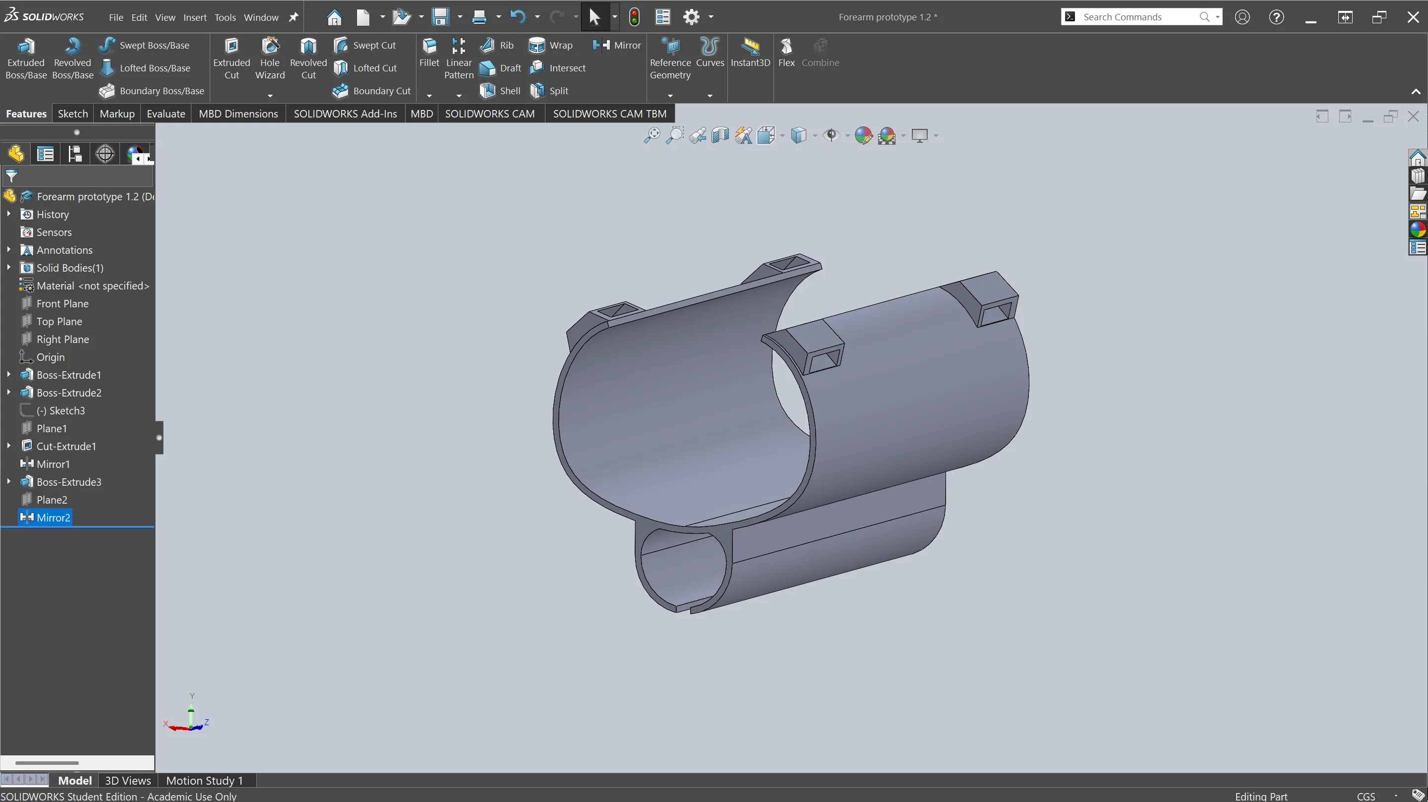 CAD: forearm gauntlet v1 / v1.2